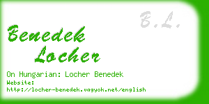 benedek locher business card